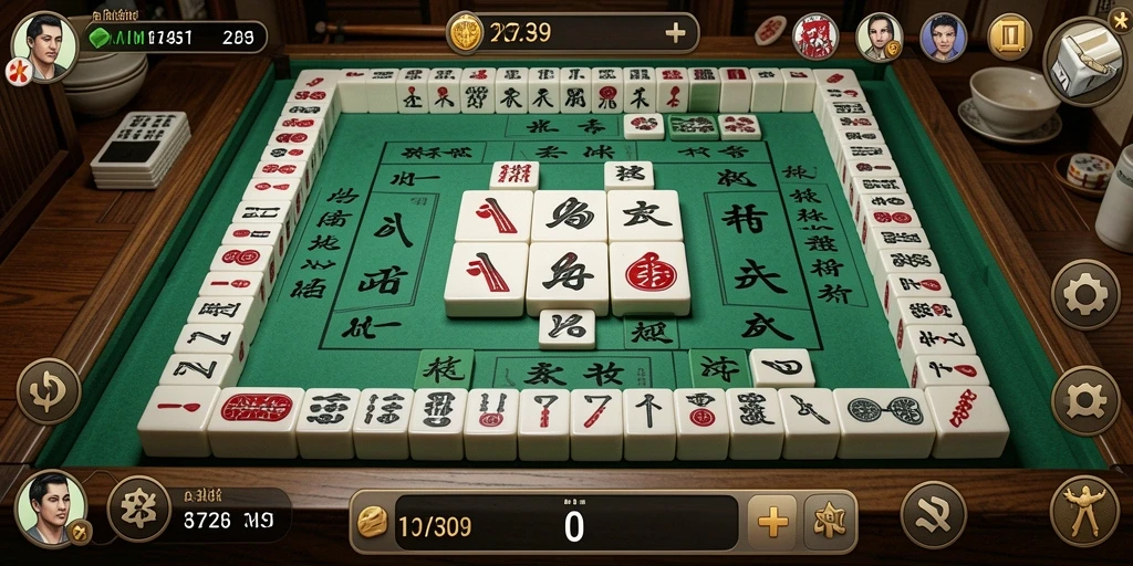 Screenshot gameplay Mahjong yang menampilkan grafis memukau di 2739.