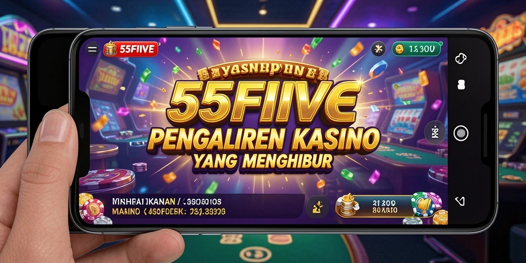 Screenshot gameplay 55FIVE yang menampilkan suasana kasino yang nyata.