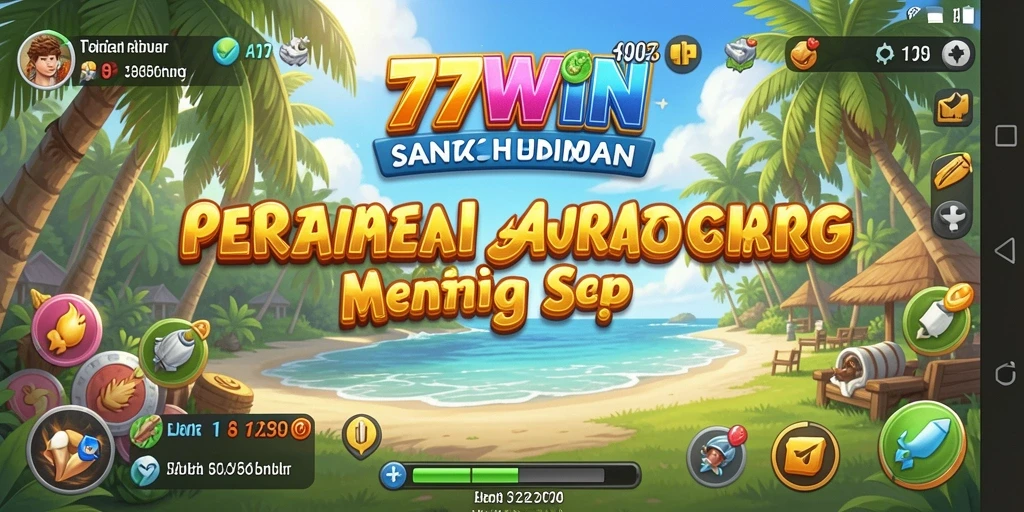 Tangkapan layar permainan 77WIN dengan gameplay yang penuh warna.