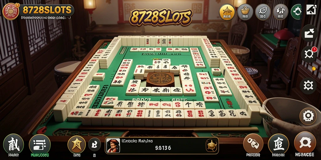 Screenshot utama 8728SLOTS menampilkan gameplay Mahjong yang seru.