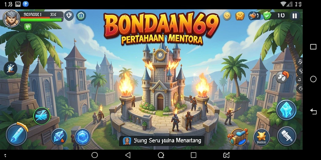 Tampilan seru gameplay Tower Defense BONDAN69.