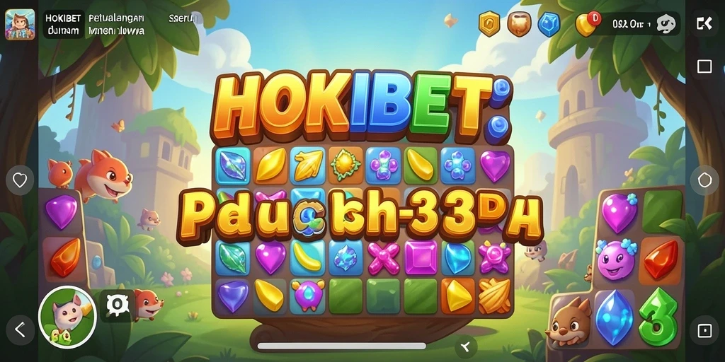 Tampilan gameplay HOKIBET yang menarik dalam genre Match-3.