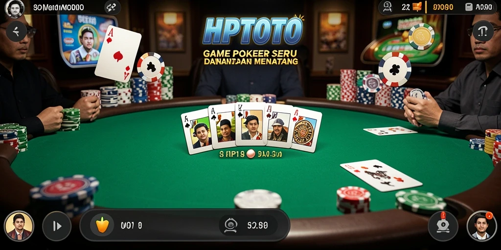 Tampilan menarik saat bermain HPTOTO dalam permainan poker.