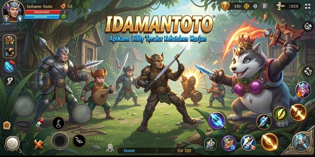 Tampilan utama aplikasi IDAMANTOTO dengan fitur Utility.