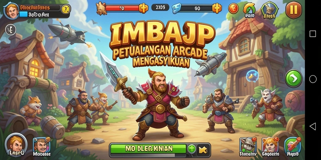 Gameplay seru IMBAJP dengan karakter menarik dan tantangan mendebarkan.