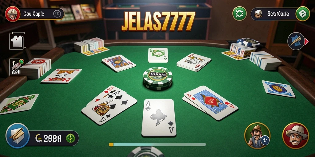 Tampilan gameplay Gaple yang seru di JELAS777.