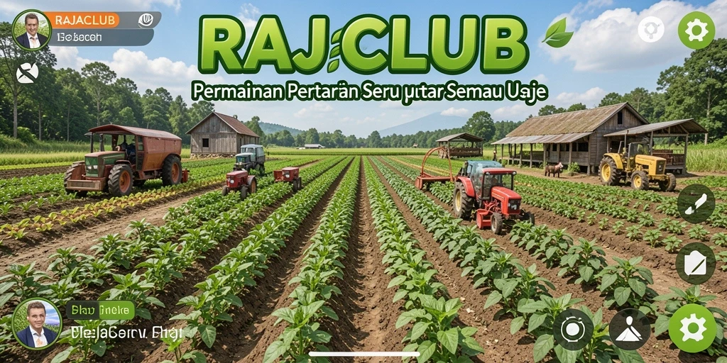 Tampilan gameplay menarik di RAJACLUB dengan aktivitas pertanian.