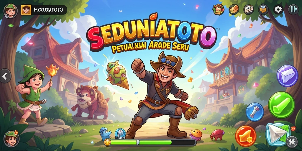 Screenshot gameplay SEDUNIATOTO yang menegangkan dan penuh warna.