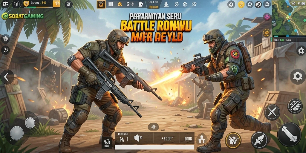 Tangkapan layar seru dari gameplay Battle Royale SOBATGAMING.