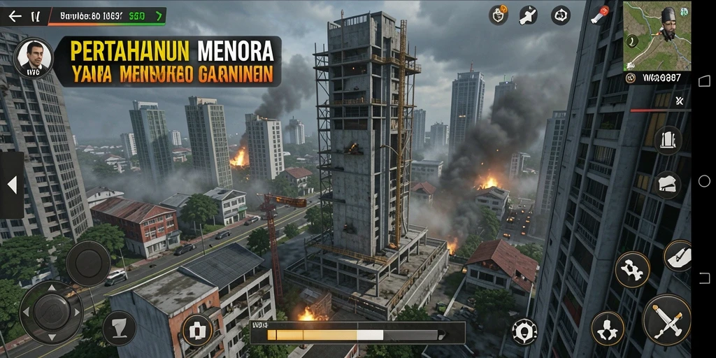 Tampilan gameplay WG87 yang menegangkan dan mendebarkan dalam Tower Defense.